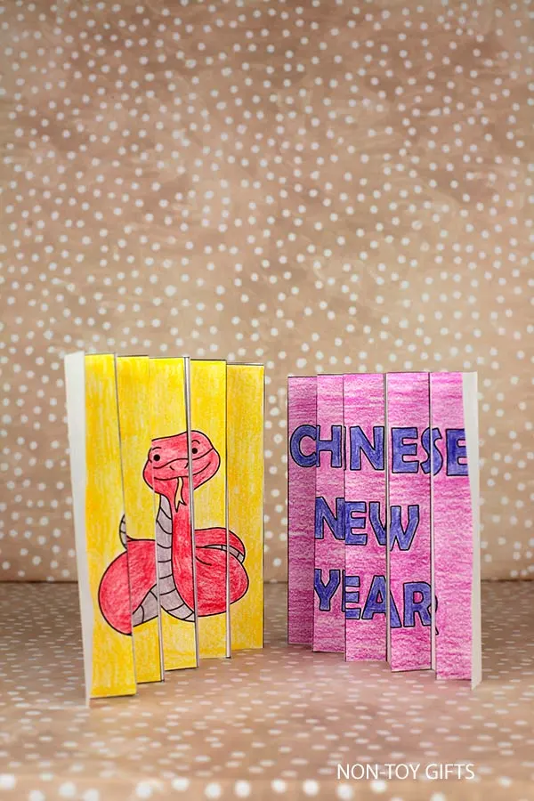 Chinese New Year Snake Agamograph printable for kids