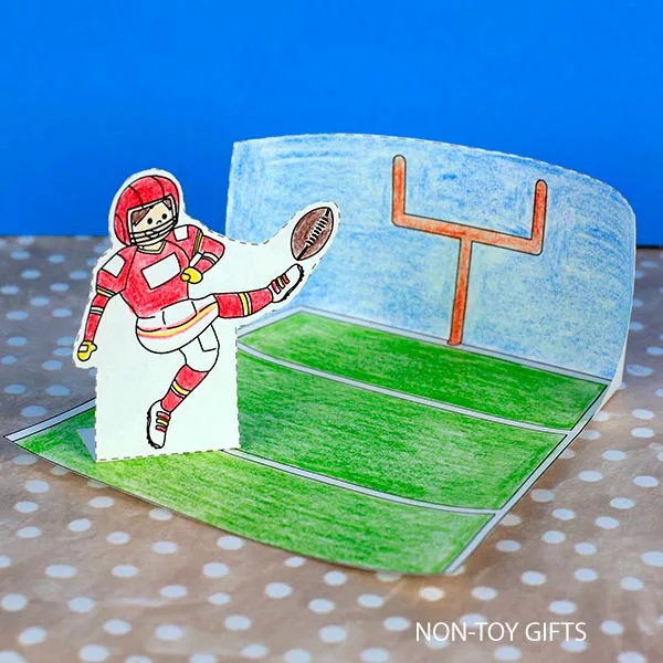 easy 3D paper football craft printable