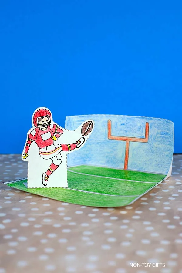 Football diorama craft printable for kids