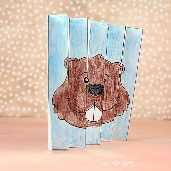 Groundhog Day agamograph craft printable for February 2nd