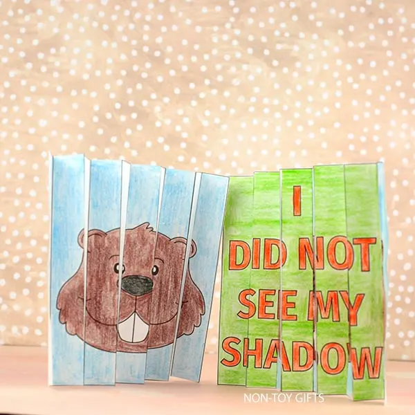 Groundhog Day agamograph craft printable for preschoolers