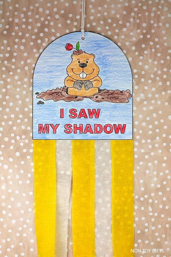 Groundhog Day Decoration craft printable for preschoolers