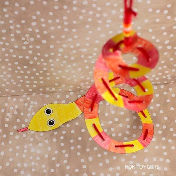 spiral snake craft printable for kids to celebrate the Chinese New Year