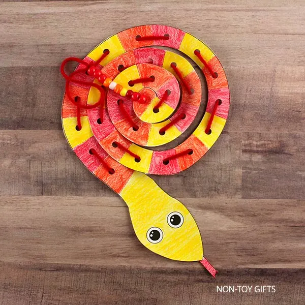 swirly spiral snake craft printable for kids to celebrate the Lunar New Year