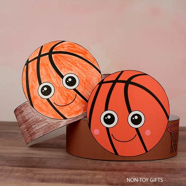 DIY basketball paper hat craft for kids