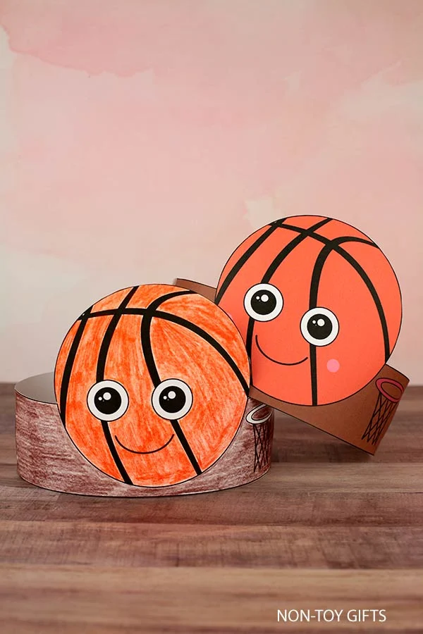 Basketball paper hat printable for kids who love sports