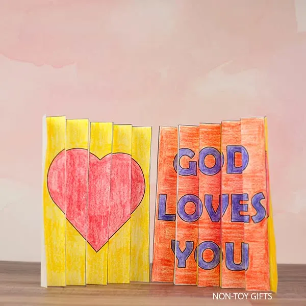 God Loves You agamograph printable for children's church for Valentine's Day