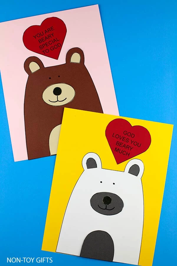 God loves you beary much craft printable for kids