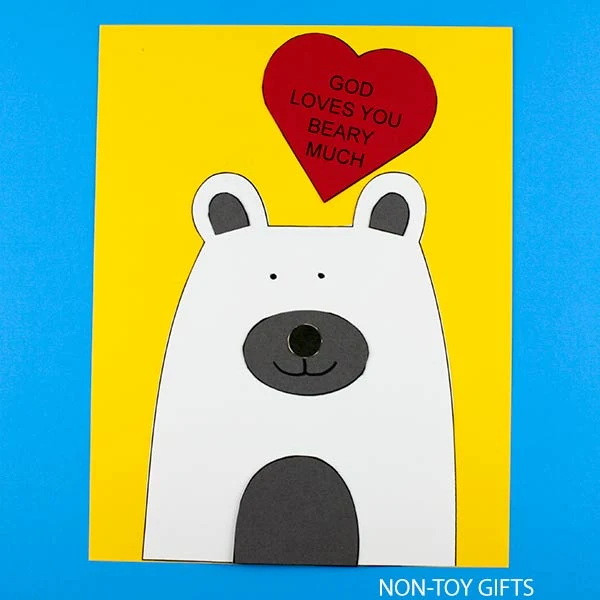 God loves you beary much craft printable for bible Valentine's Day