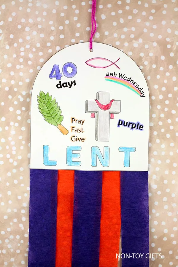 Lent decoration craft printable for kids to make at Sunday School