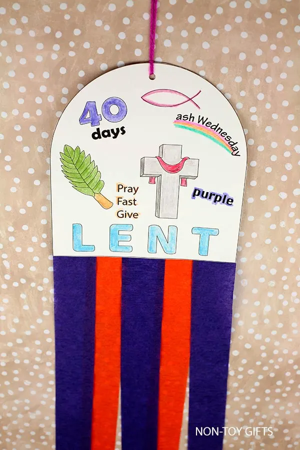 Lent decoration craft printable for Catholic kids