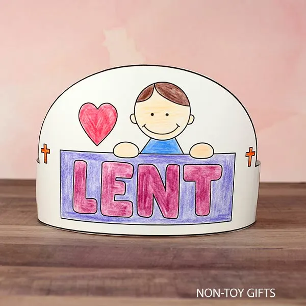 Lent paper hat craft printable for boys