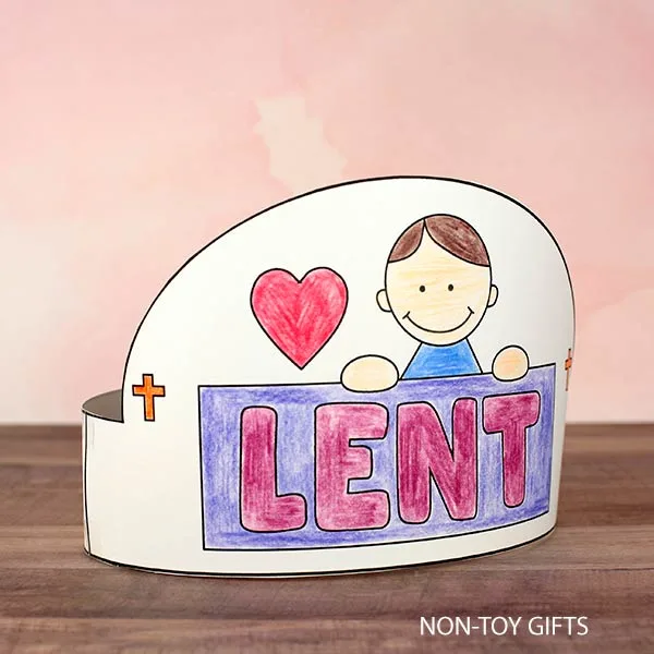 Easy Lent paper hat craft printable for kids