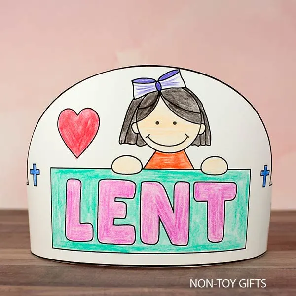 Lent paper hat craft printable for girls