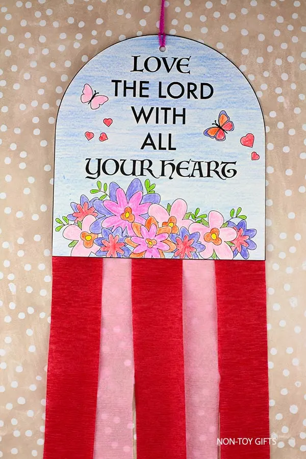 Love the Lord with all your heart craft printable template for preschoolers