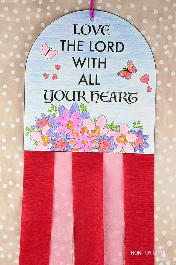 Love the Lord with all your heart craft printable for kids