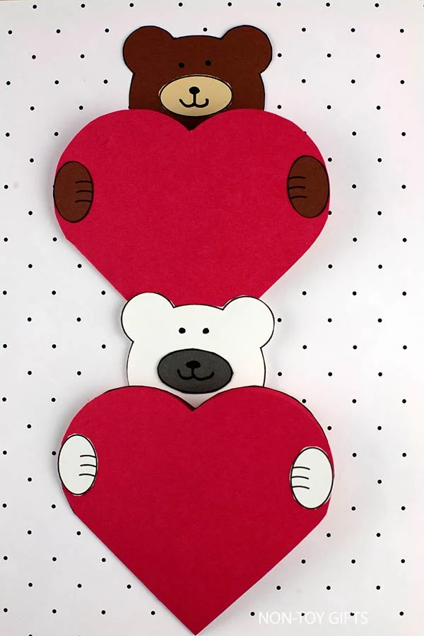 Valentine Bible heart cards: bear heart craft