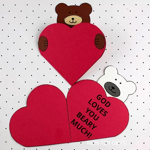God loves you beary much craft printable for kids