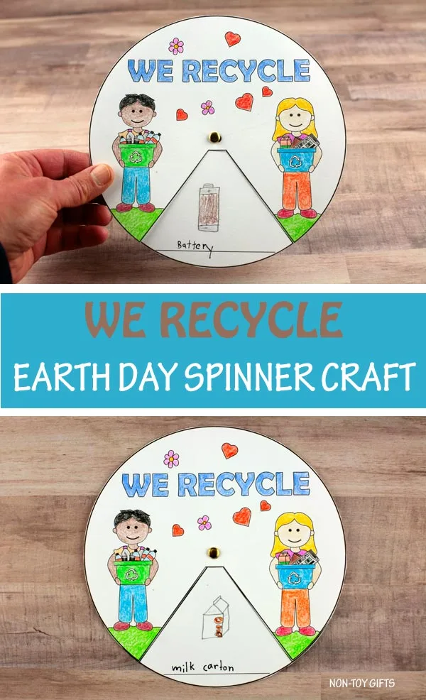 We recycle spinner craft printable for kids