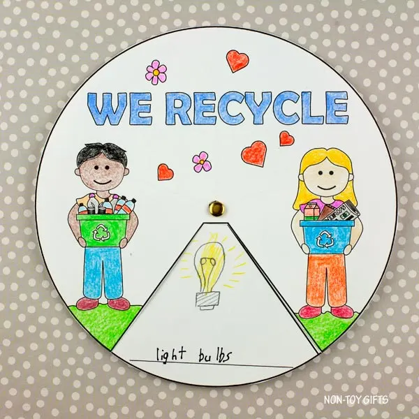 We recycle spinner coloring craft printable preschool