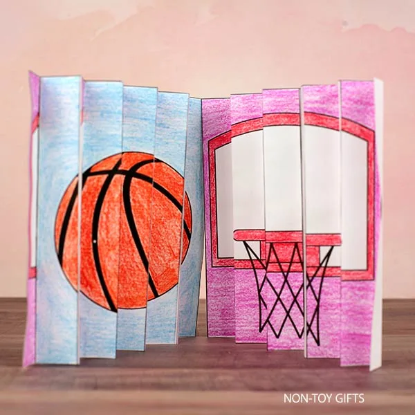 Basketball agamograph craft printable for summer camp
