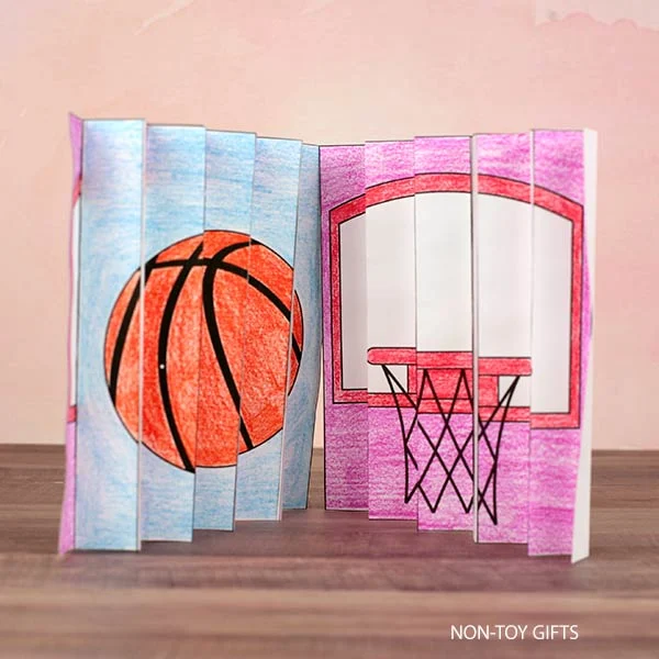 Basketball agamograph craft printable for an art project in the classroom