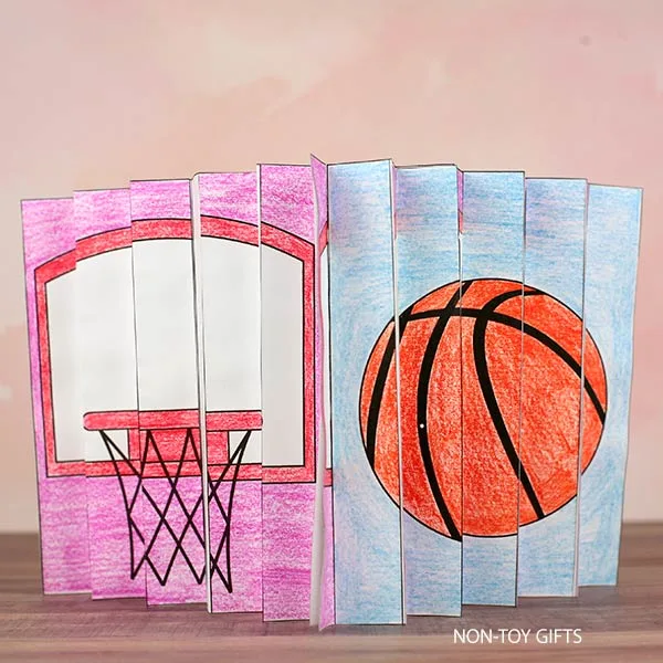 Basketball agamograph craft printable for an after-school program art project