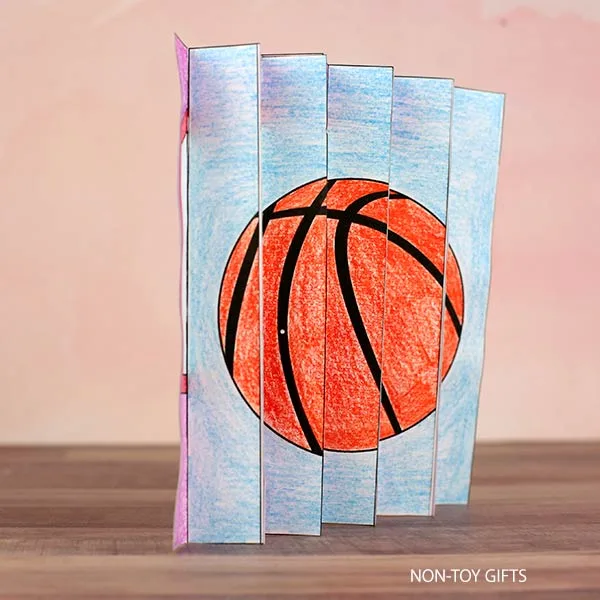 Basketball agamograph craft printable for kids who love sports