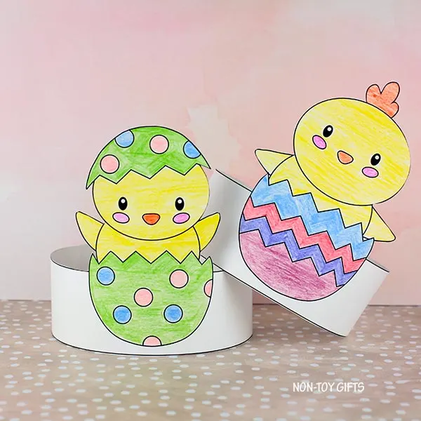 simple Easter chick headbands craft preschool
