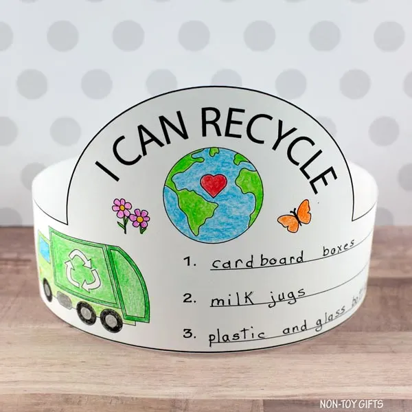 I can recycle headband craft printable template for preschool