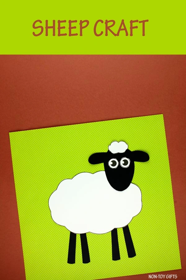 Paper sheep craft printable template for kids