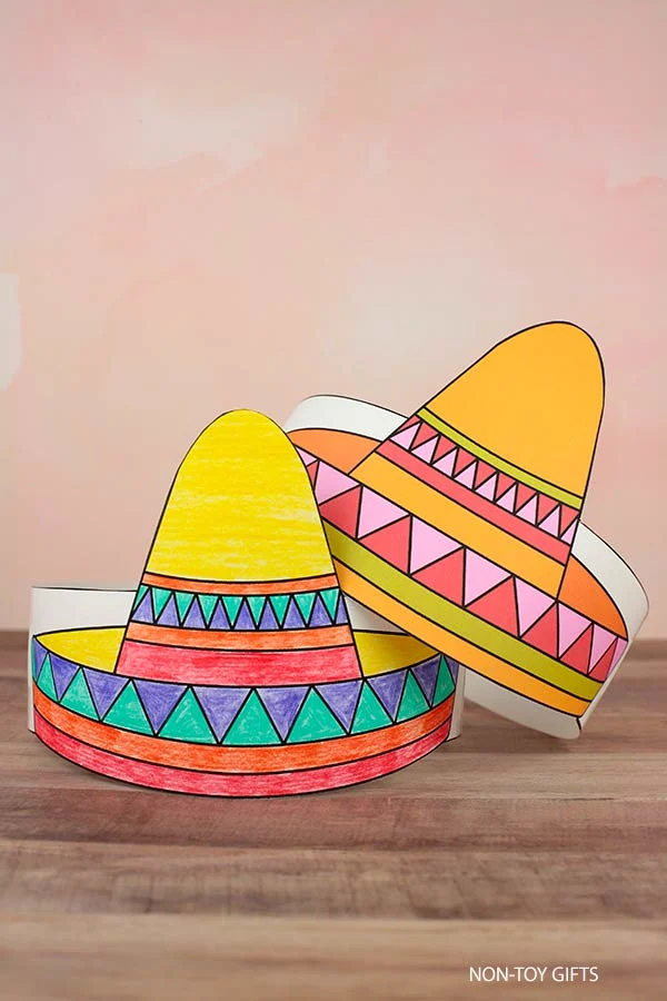 DIY Sombrero paper hat printable template for kids