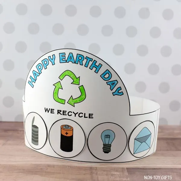 We recycle Earth Day headband craft preschool