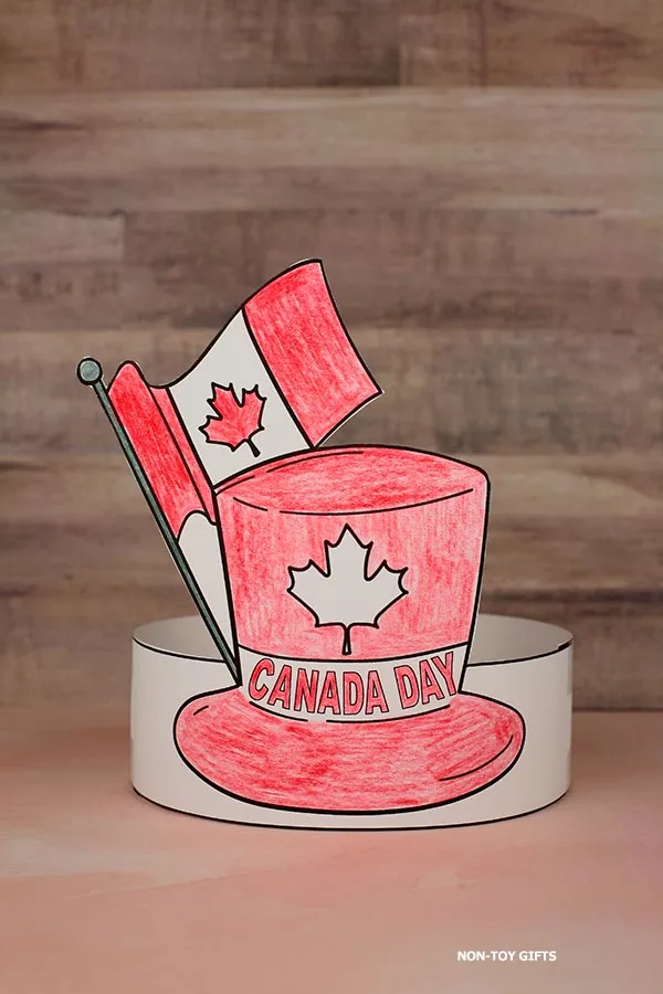 Canada paper hat craft printable for kids