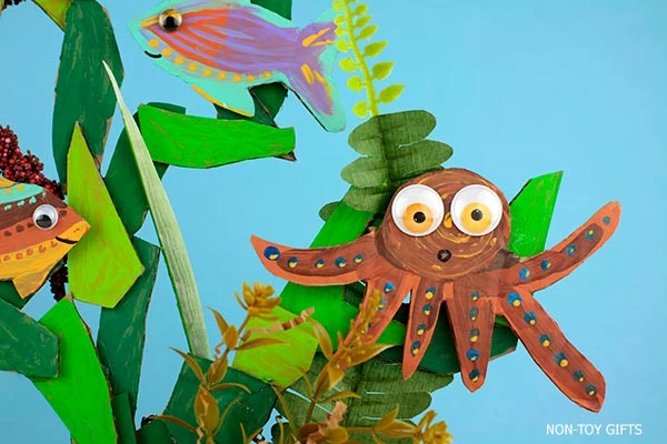 Fun and educational cardboard coral reef craft for kids
