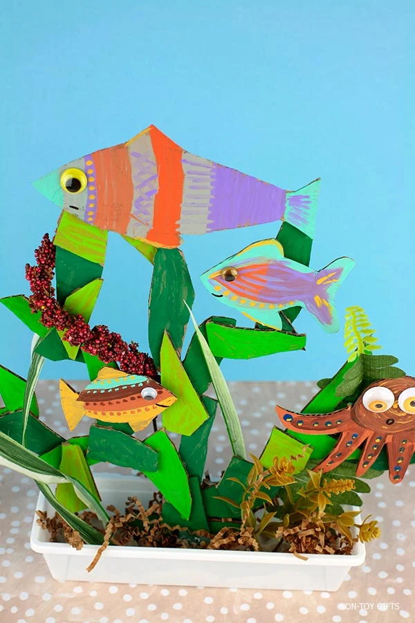 DIY cardboard coral craft idea for summer