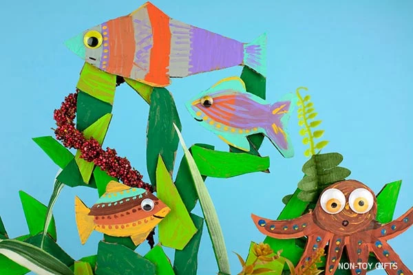 cardboard coral craft kids can make this summer to learn about ocean animals