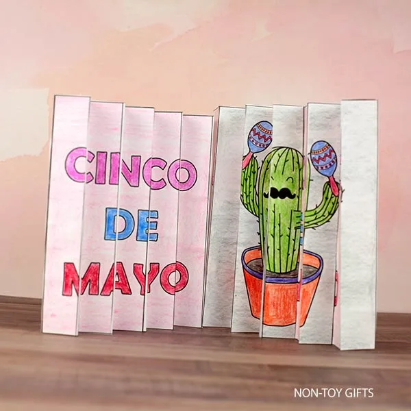 easy and interactive Cinco de Mayo agamograph craft printable for kids