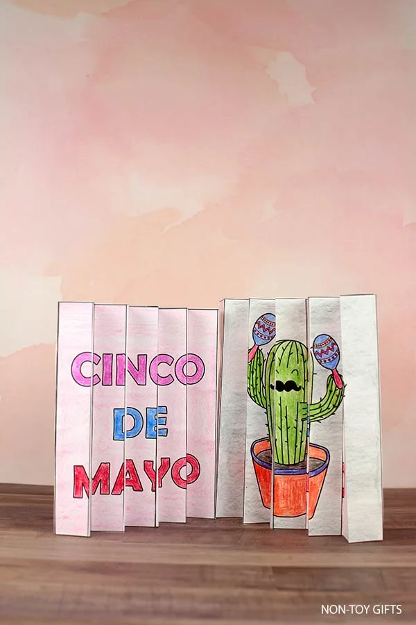 Cinco de Mayo agamograph craft printable for kids to celebrate the Mexican holiday