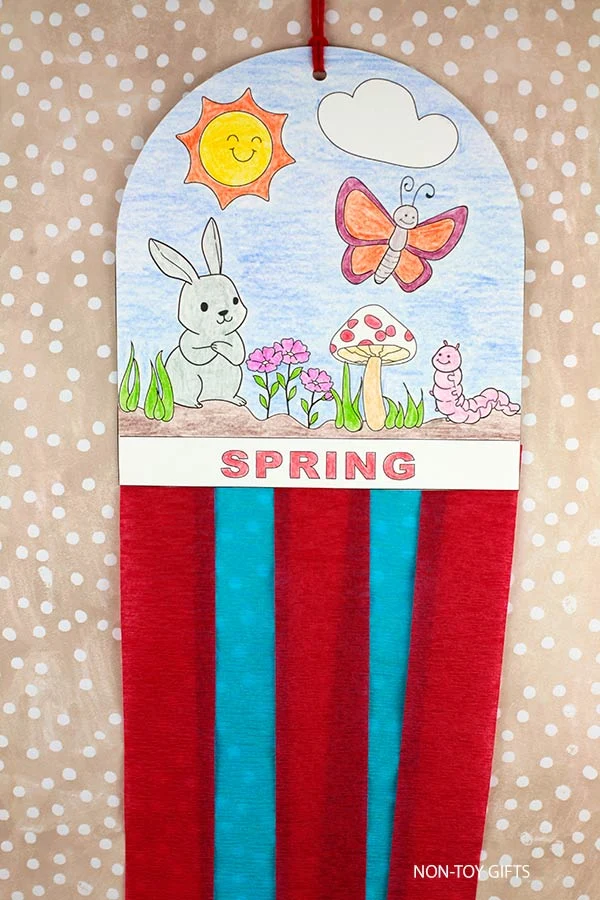 Easy spring decoration craft printable template for preschoolers