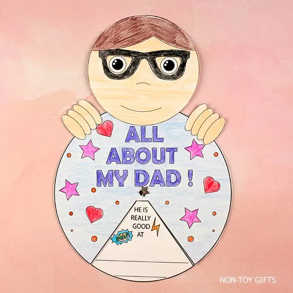 All about my dad spinner craft printable kids can use for Father's Day