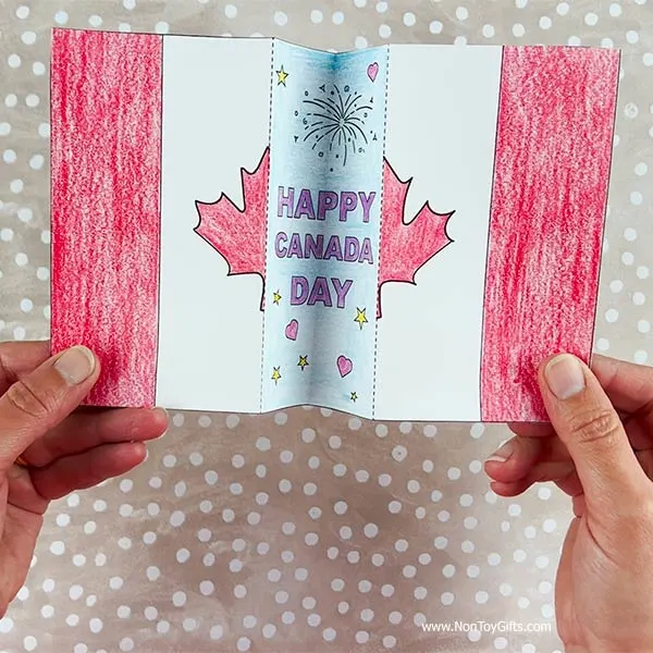 Canada Day folded craft printable template preschool