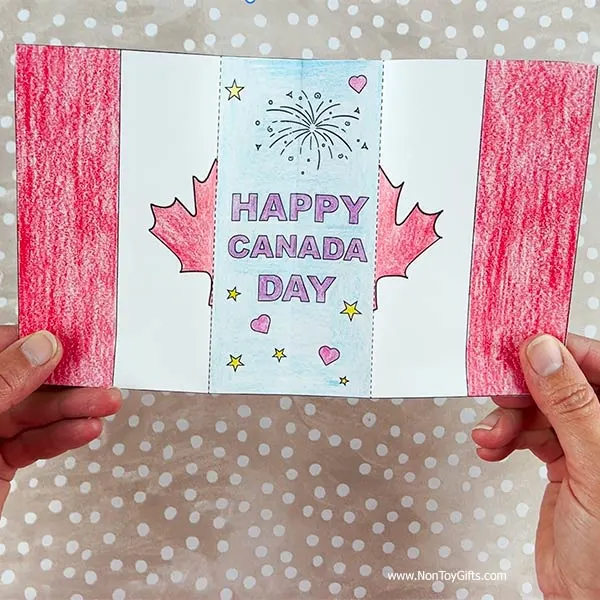 Canada flag craft printable for kids