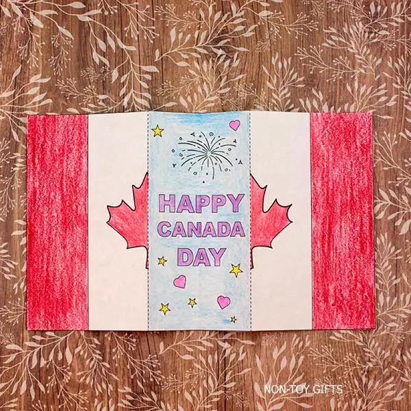 Simple paper Canada Day folded craft printable