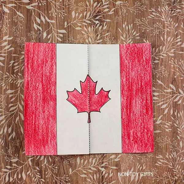 Canada Day surprise folding craft printable for kids to make in the classroom