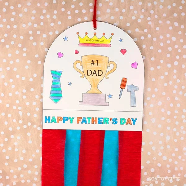 Father's Day decoration coloring craft printable for kids