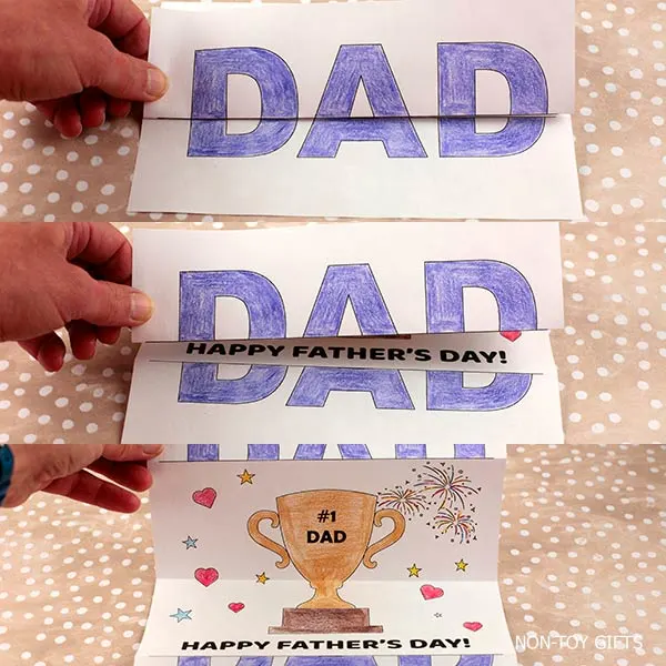 Father's Day folded craft printable for kids