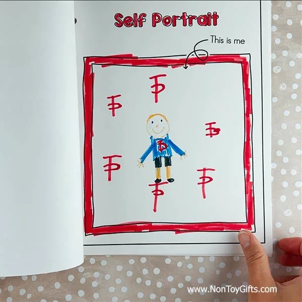 All about me printable book for kids - self portrait page