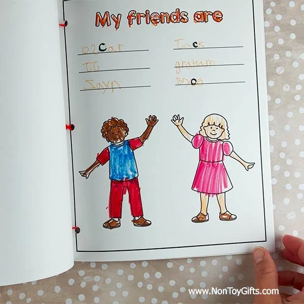 All about me printable book for kids - my friends are page