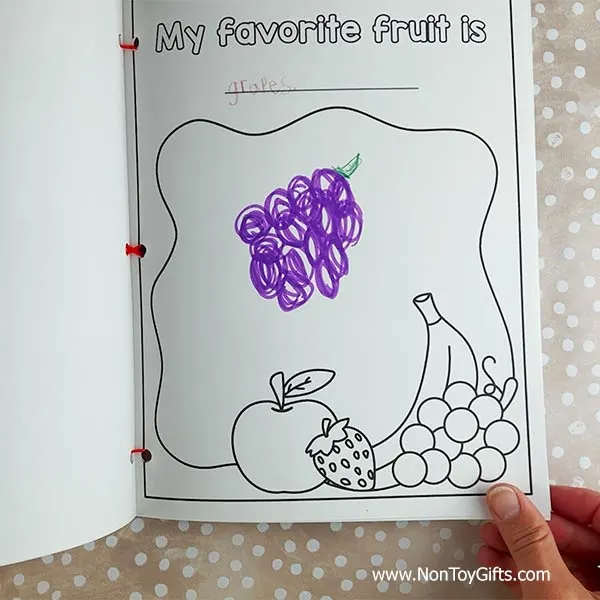 All about me printable book for kids - favorite fruit page